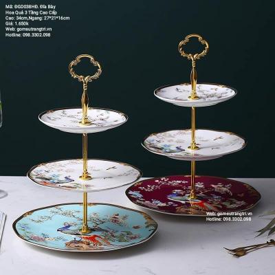 ĐĨA BÀY HOA QUẢ 3 TẦNG CAO CẤP